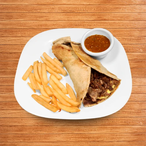 pan arabe de pastor, chuleta, etc.